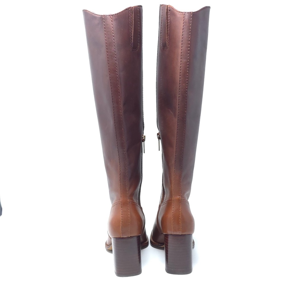 Vince Camuto Boots Leila Brown Leather Block Heel Knee High Size 6M - Picture 4 of 12
